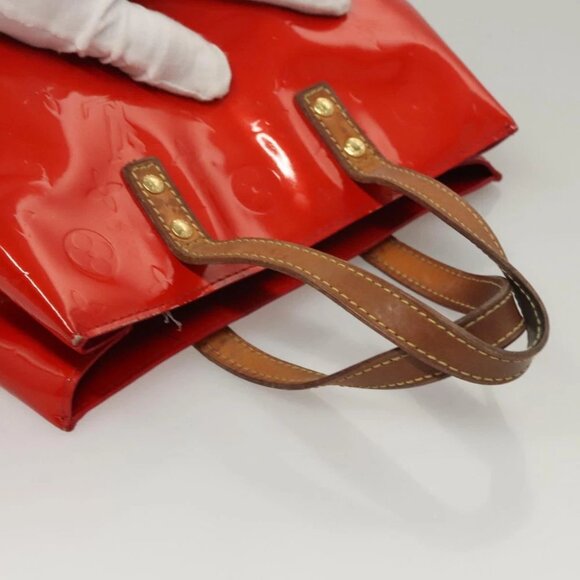 LOUIS VUITTON Monogram Vernis Reade PM Hand Bag Red Rouge M91088 LV Auth BA1023 - Picture 8 of 14
